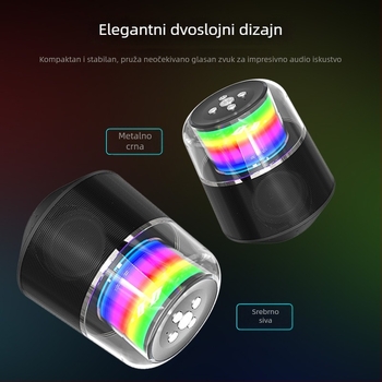 Bluetooth zvučnik s RGB osvjetljenjem, 5W snaga, Bluetooth 5.0, 60Hz-15kHz, 8 sati reprodukcije, USB sučelje