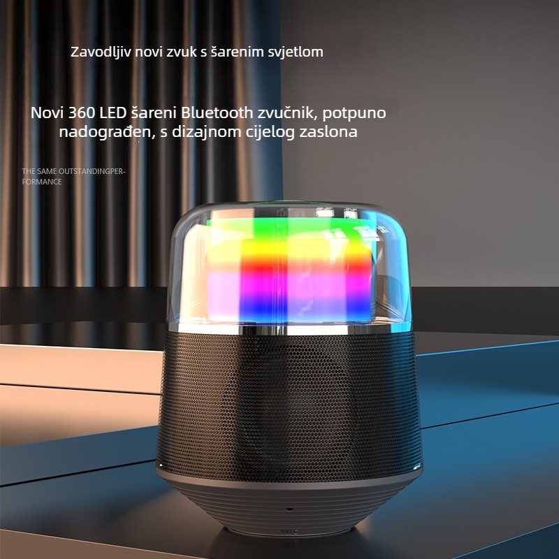 Bluetooth zvučnik s RGB osvjetljenjem, 5W snaga, Bluetooth 5.0, 60Hz-15kHz, 8 sati reprodukcije, USB sučelje