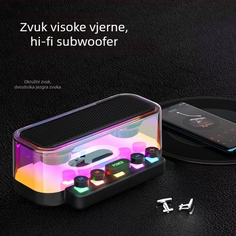 Mini Bluetooth zvučnik sa subwooferom - Bluetooth 5.0, ugrađena baterija, 5W, 100Hz-20kHz, domet 10 m