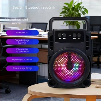 Prijenosni Bluetooth zvučnik (Bluetooth 5.3, 3 W izlaz, ugrađena baterija 300–500 mAh, frekvencijski raspon 100 Hz–20 kHz, domet 10 m)
