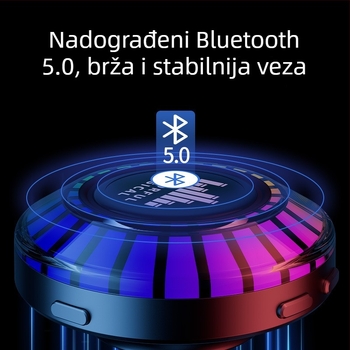 Bluetooth zvučnik s koštanom vodljivošću | Bluetooth verzija 5.0 | Frekvencijski odziv 60 Hz–15 kHz | SNR ≥75 dB | Ugrađena baterija 300–500 mAh | Nazivna snaga 5.4 W