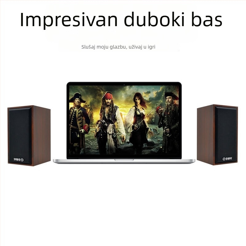 Desktop zvučnik s drvenim kućištem, USB napajanje, 5 W, 3,5 mm audio priključak, raspon frekvencija 30 Hz–15 kHz