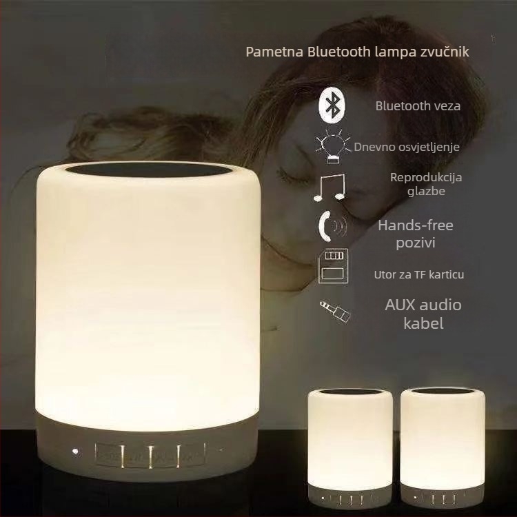 Bežični Bluetooth zvučnik s noćnom lampom i šarenim ambijentalnim osvjetljenjem