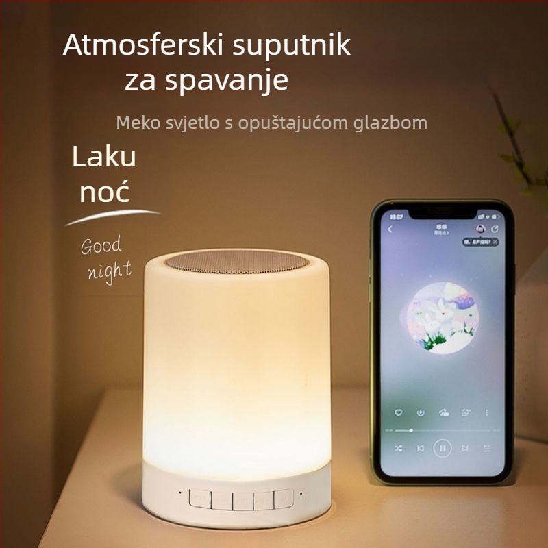 Bežični Bluetooth zvučnik s noćnom lampom i šarenim ambijentalnim osvjetljenjem