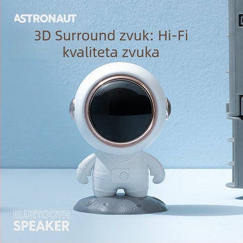 Bežični Bluetooth zvučnik u astronautskom dizajnu – IPX4, 5W, Bluetooth 5.3, 20Hz-20kHz, domet 10 m