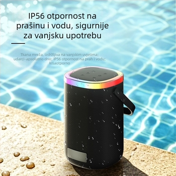 Smoosi prijenosni vanjski Bluetooth zvučnik s dubokim basom, IPX4 vodootporan, LED rasvjeta, 40W ugrađena baterija