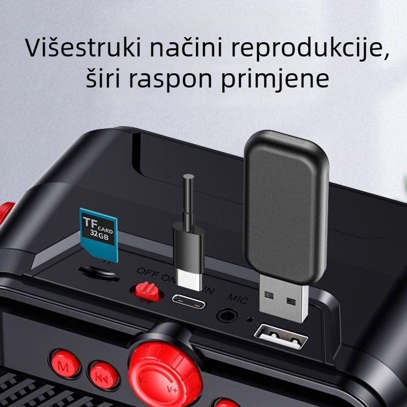 Patriot T51 Bežični Bluetooth zvučnik s radiom, 10W, subwoofer, Bluetooth 5.0, domet 15 m, prenosan za vanjsku upotrebu