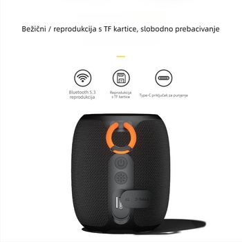 Bežični Bluetooth zvučnik za vanjsku upotrebu, IPX4 vodootporan, 10W snaga, Bluetooth 5.3, domet 20m, ugrađena baterija 1200-2000mAh