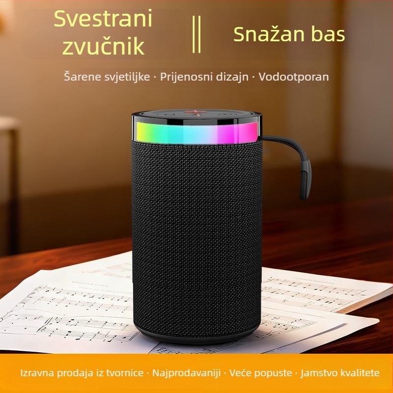 W-16 Bluetooth zvučnik – 10W, ugrađena baterija 800–1000mAh, Bluetooth 5.3, frekvencijski raspon 60Hz–15kHz, domet 10 m