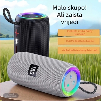 Prijenosni Bluetooth zvučnik s dvostrukim bas dinamikama – 20W, Bluetooth 5.3, ugrađena baterija 2000–4000mAh, 100 Hz–20 kHz, domet do 10 m