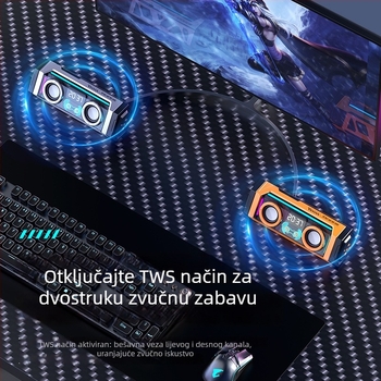 Bežični Bluetooth stolni zvučnik za karaoke, 2 zvučnika, BT 5.3, 100Hz–20kHz, 10W, ugrađena baterija 1200–2000mAh