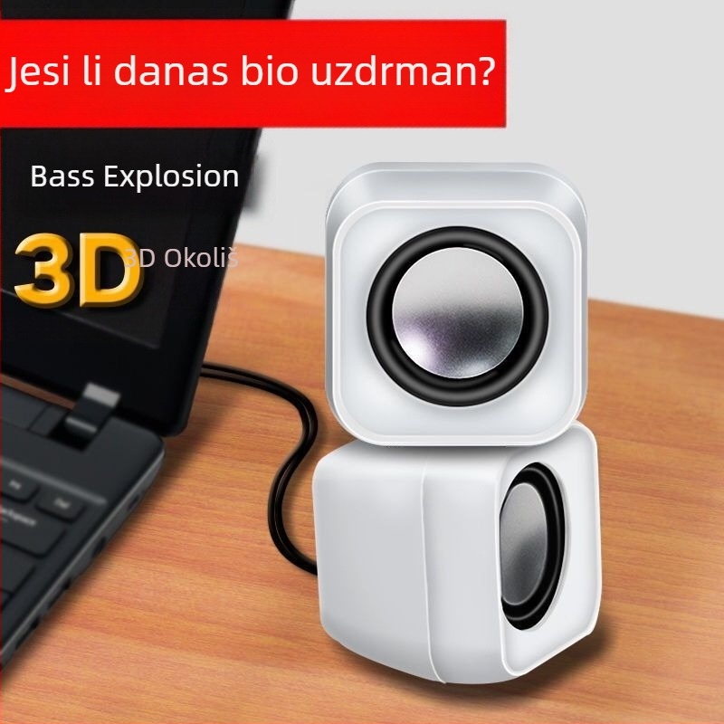 Računalni zvučnici s USB sučeljem, 3,5 mm jack, raspon 40 Hz-20 kHz, 3W izlaz, 2-kanalni