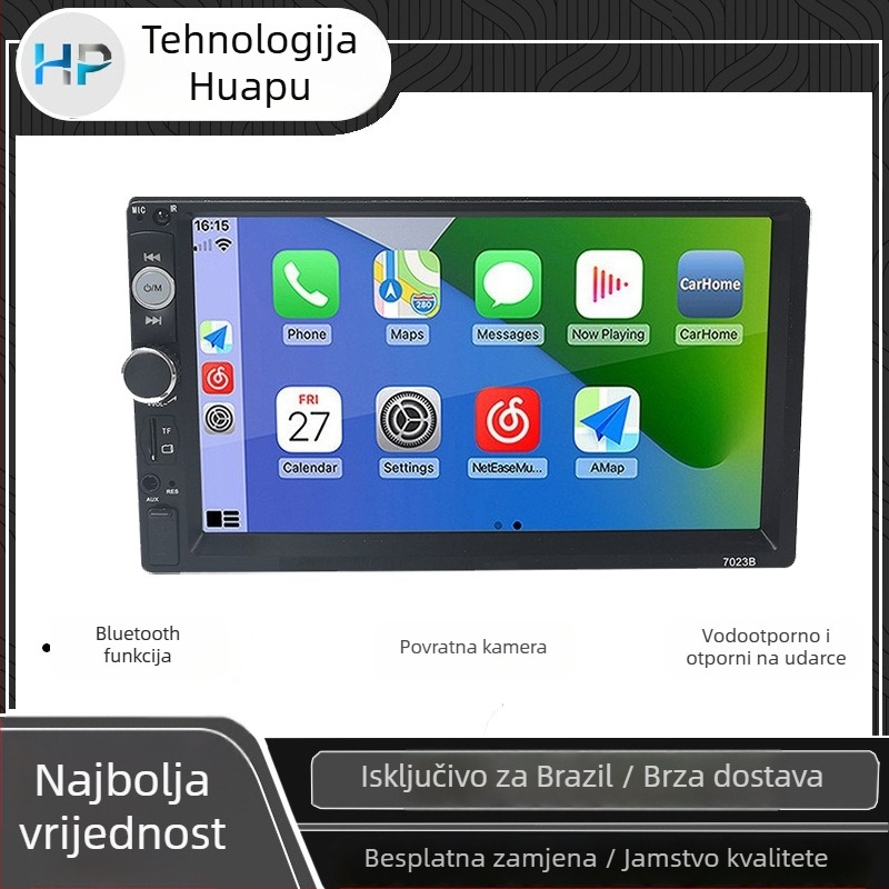 MP5 automobilski multimedijski player s Bluetoothom i LCD zaslonom, AV ulaz, podržava proširenje do 32GB