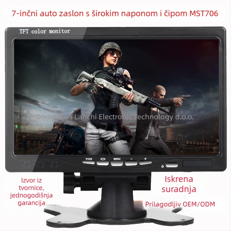Automobilski LCD zaslon L0728, TFT LCD, 800x480 RGB, Ulaz video signala