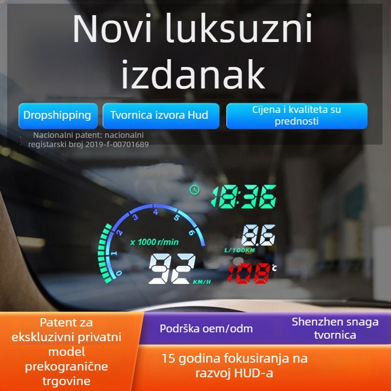 Escort i9 HUD za automobil, OBD ulaz, LED zaslon visoke avionske kvalitete, rezolucija 1000, težina 0,25 kg, univerzalna kompatibilnost