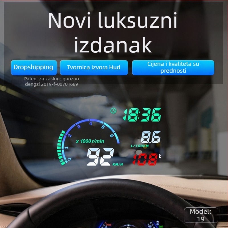 Escort i9 HUD za automobil, OBD ulaz, LED zaslon visoke avionske kvalitete, rezolucija 1000, težina 0,25 kg, univerzalna kompatibilnost