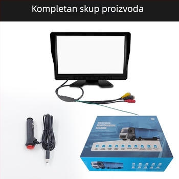 Ekran za stražnje gledanje, IPS, 1024x600, AHD ulaz, kompatibilan s kamionima i autobusima