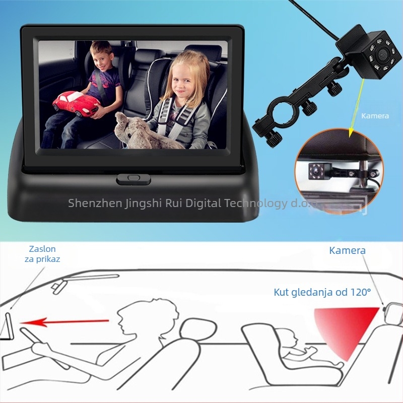 Automobilski LCD zaslon, model 40301, rezolucija 480x272, CVBS ulaz