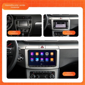 VW univerzalni središnji zaslon za navigaciju autom s HD dodirnim zaslonom, 12V, 4x45W, mogućnost prilagodbe, 1-godišnje jamstvo