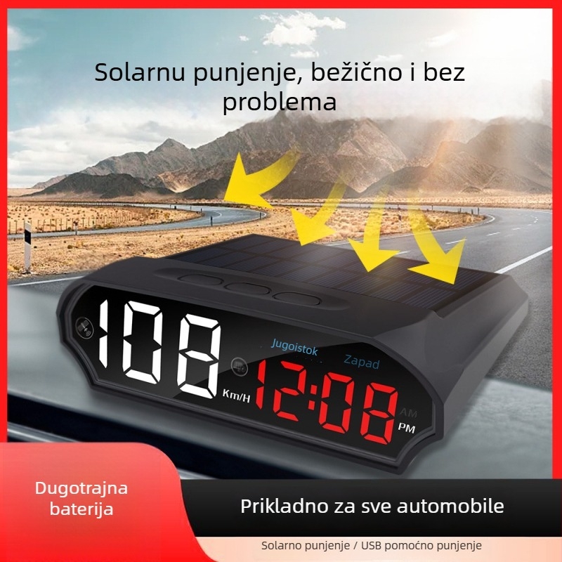 HUD zaslon za automobil s LED zaslonom, model G-3, GPS ulaz, PC+ABS
