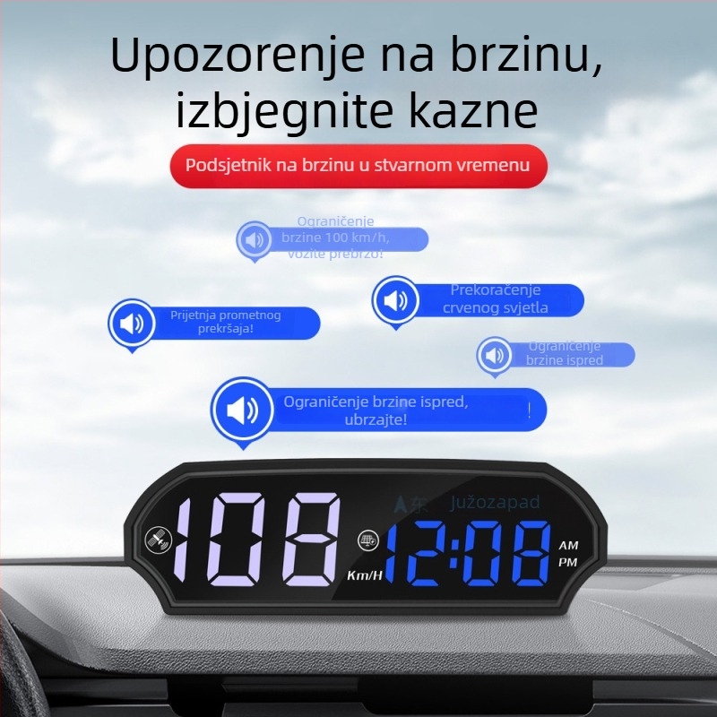 HUD zaslon za automobil s LED zaslonom, model G-3, GPS ulaz, PC+ABS
