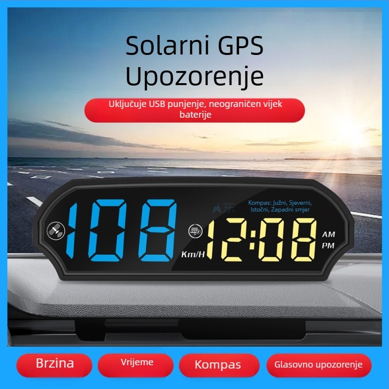 HUD zaslon za automobil s LED zaslonom, model G-3, GPS ulaz, PC+ABS