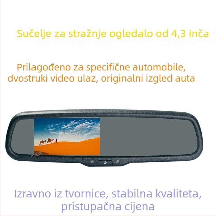 Ekran za vožnju unatrag vozila, model H323, LCD zaslon, rezolucija 480x272, AV ulaz