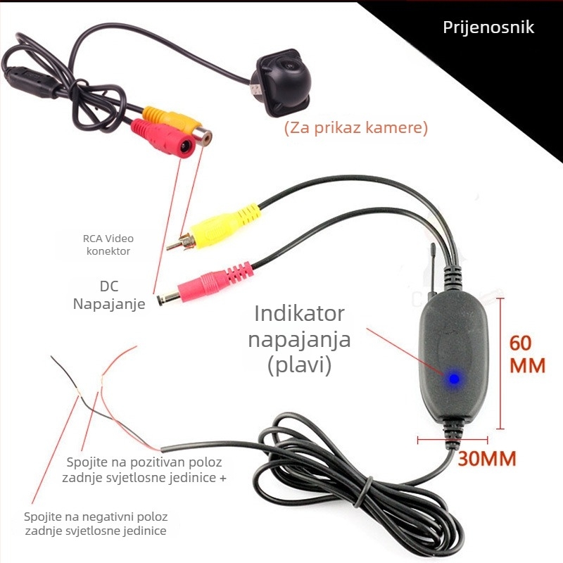 Bežični sustav za kameru za vožnju unatrag 2.4G s zaslonom