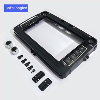 Prednja maska za navigaciju u automobilu – ABS, univerzalna kompatibilnost, otvor za zaslon 154.6×87.2 mm, vanjski okvir 220.2×133.5 mm / 180×103.7 mm, težina 65 g