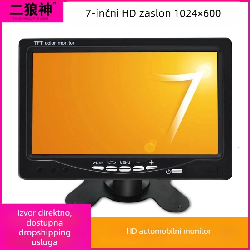 HD7 desktop automobilski LCD zaslon – TFT panel, rezolucija 1024x600, CVBS ulaz