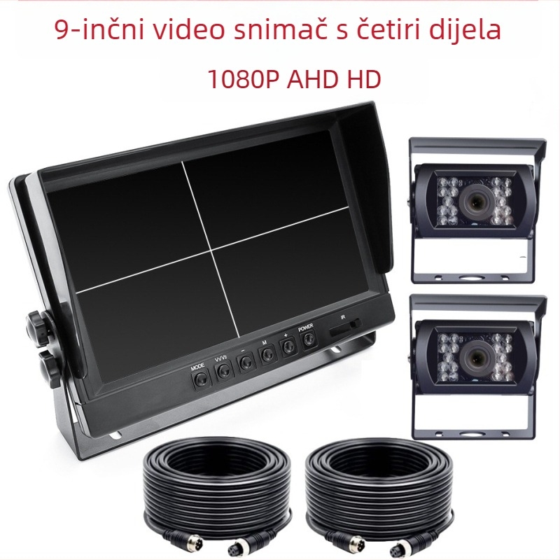 Zaslon za vožnju unatrag s četverokanalskim DVR-om (AHD) – AC-9004, rezolucija 1024x600, AHD ulaz, PAL/NTSC