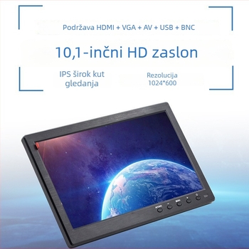 Ywd-101 Monitor za vozilo – LCD zaslon, 1024x600, HDMI, VGA i BNC ulazi