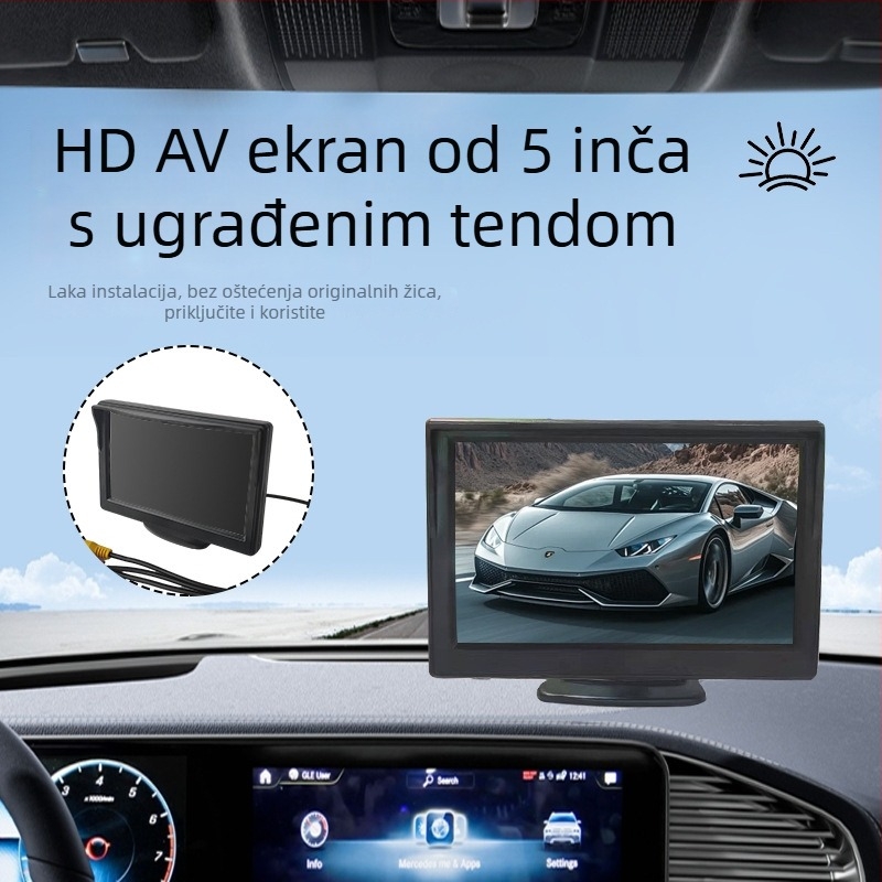 Zaslon za vožnju unazad s sjenilom, 12-24V, rezolucija 480x272, model TJ4301