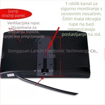 Auto LCD zaslon, TFT LCD zaslon, rezolucija 800x480 RGB, video ulaz, model L0728G