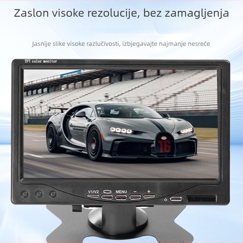 Automobilski LCD zaslon, stolni model od 7 inča, LED LCD panel, rezolucija 800x480, CVBS ulaz, univerzalna kompatibilnost
