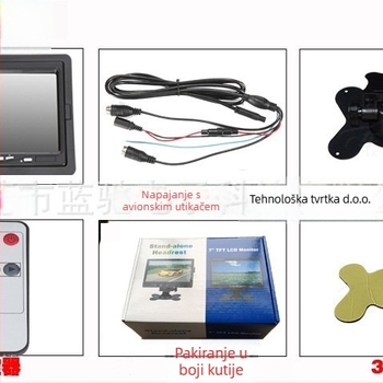 Norvision L0768V Auto LCD zaslon — TFT LCD, 1024x600, AHD ulaz, PAL