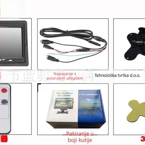 Norvision L0768V Auto LCD zaslon — TFT LCD, 1024x600, AHD ulaz, PAL