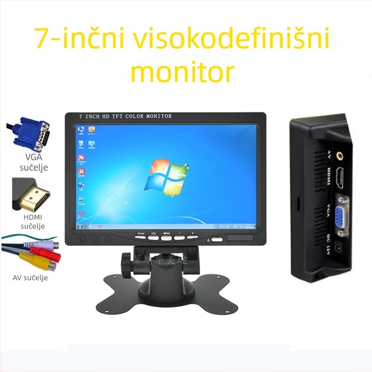Automobilski LCD monitor H909 – AV/HDMI/VGA ulazi, LCD zaslon 1024x600, ABS kućište