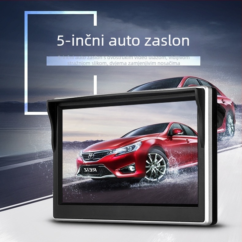 Auto LCD monitor, model YS-CZ520B, rezolucija 800x480, napajanje 12V, širina pojasa 50–60 MHz