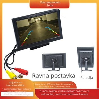 5-inčni automobilni LCD monitor s usisnom držačem za prikaz slike pri vožnji unazad, 24V