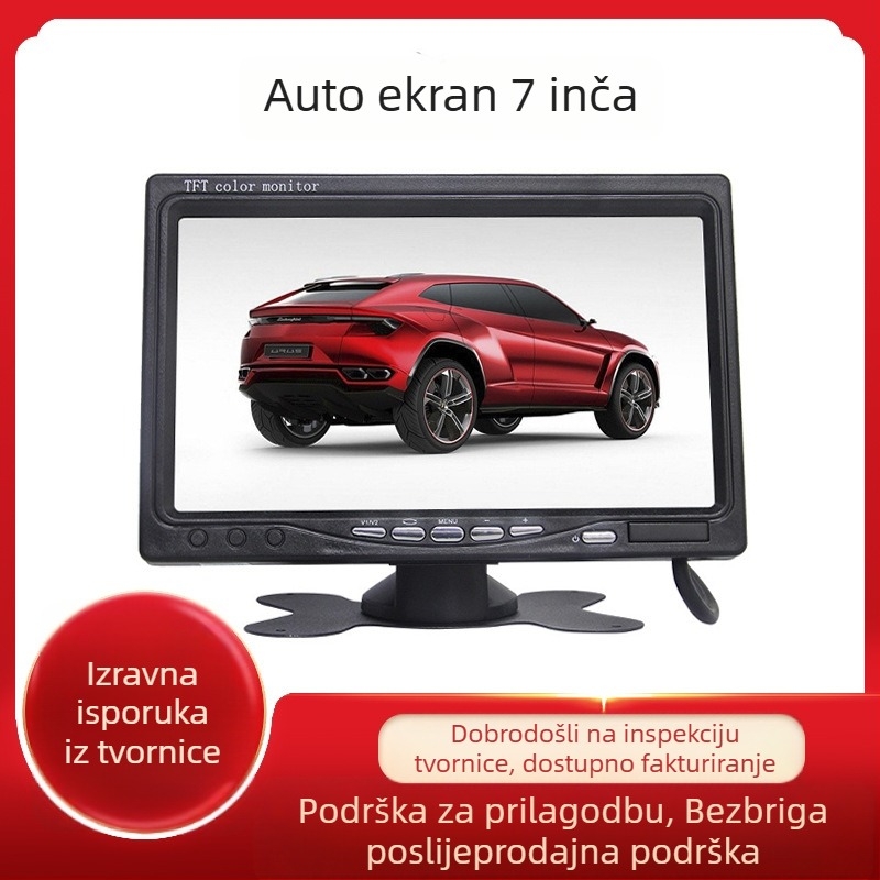 Automobilski LCD zaslon za stražnji pregled, model XZW-7CM, 24V, AV ulaz, 800×600 rezolucija