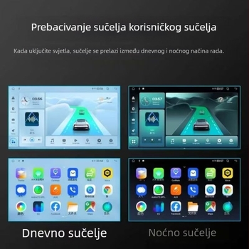 Dingwei T100 Android glavna automobilna jedinica s GPS navigacijom i CarPlayem, 12V napajanje, kapacitivni dodirni zaslon, universalna kompatibilnost