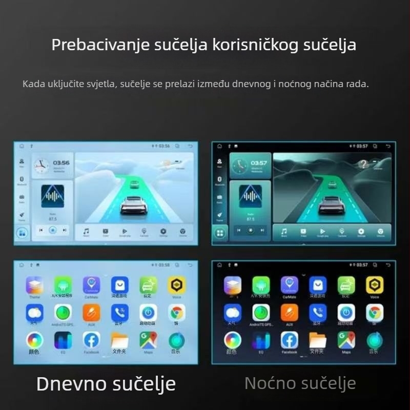 Dingwei T100 Android glavna automobilna jedinica s GPS navigacijom i CarPlayem, 12V napajanje, kapacitivni dodirni zaslon, universalna kompatibilnost