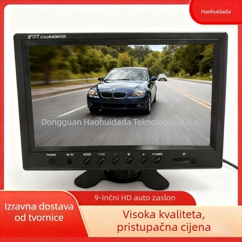 LCD monitor za vozilo s montažom, TFT, 12–24V, AHD ulaz, rezolucije 800×480 / 1024×600, težina 0,8 kg, nosač leptir tipa