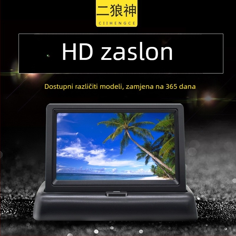 Automobilski LCD zaslon, TFT zaslon, model HD4.3 sklopni, rezolucija 800x480, AV ulaz
