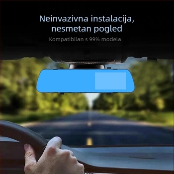 4,3-inčna HD dash kamera za vozilo s noćnim vidom, prednje i stražnje snimanje, retrovizor 1080p