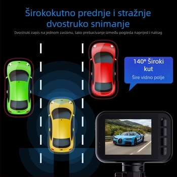 HDKing Dash kamera 2.5K s infracrvenim noćnim vidom, dvostruka leća