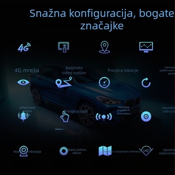 Ruistone CMSV6 4G dash cam s dvostrukom lećom, sustavom upravljanja flotom, HD širokokutni noćni vid i daljinsko praćenje