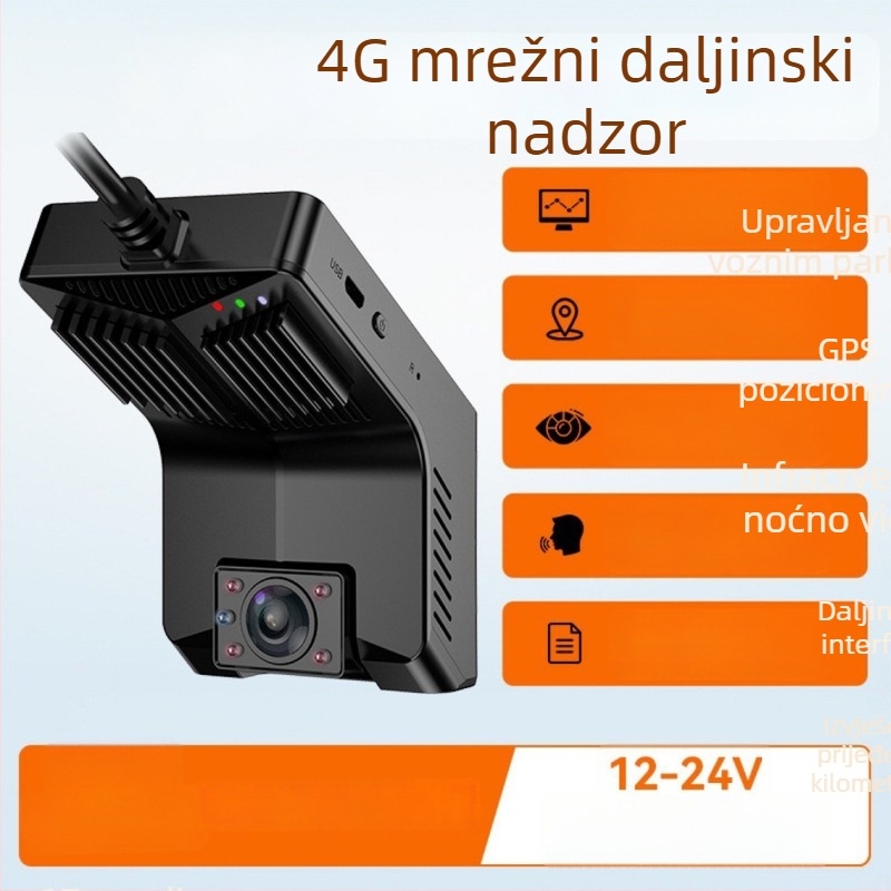Ruistone CMSV6 4G dash cam s dvostrukom lećom, sustavom upravljanja flotom, HD širokokutni noćni vid i daljinsko praćenje