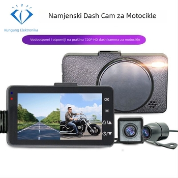 MT-18 Moto dash cam | prednji i stražnji dvostruki snimak, 720p, 140° vidno polje, vodootporan, USB, podrška TF kartici